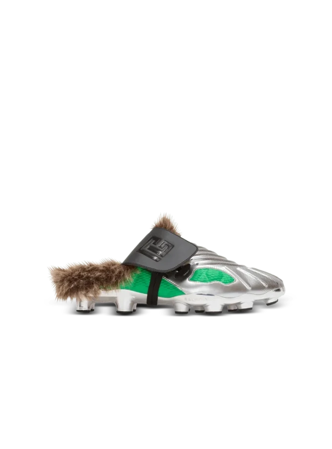 Half Time faux fur-lined mules with technical fabrics Half Time faux fur-lined mules with technical fabrics