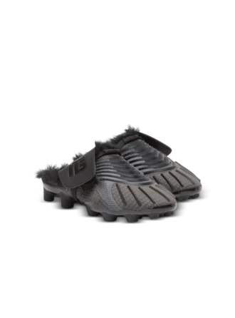 Half Time faux fur-lined mules with technical fabrics Half Time faux fur-lined mules with technical fabrics