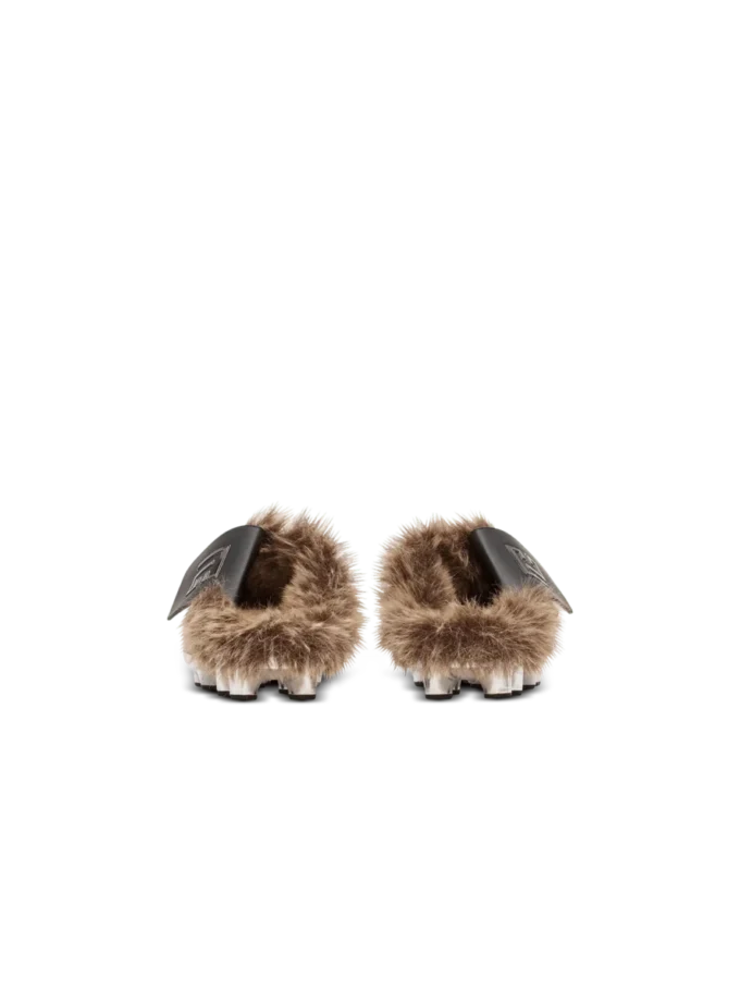 Half Time faux fur-lined mules with technical fabrics Half Time faux fur-lined mules with technical fabrics