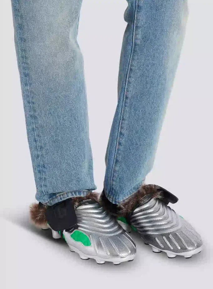 Half Time faux fur-lined mules with technical fabrics Half Time faux fur-lined mules with technical fabrics