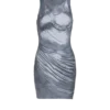 Halterneck draped trompe-l’œil strass dress