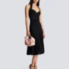 Halterneck pleated knit midi dress Halterneck pleated knit midi dress