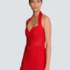 Halterneck pleated knit midi dress Halterneck pleated knit midi dress