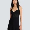 Halterneck pleated knit midi dress Halterneck pleated knit midi dress