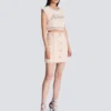 High-waist buttoned tweed mini skirt
