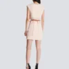 High-waist buttoned tweed mini skirt