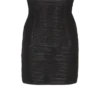 High-waist rolled lambskin leather mini skirt