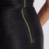High-waist rolled lambskin leather mini skirt