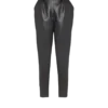 High-waisted faux leather trousers