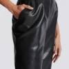 High-waisted faux leather trousers