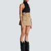 High-waisted gabardine skirt