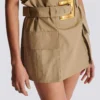 High-waisted gabardine skirt