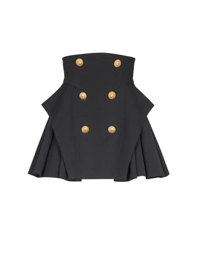 High-waisted grain de poudre skirt