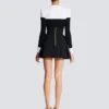 High-waisted grain de poudre skirt
