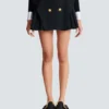 High-waisted grain de poudre skirt