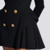High-waisted grain de poudre skirt