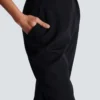 High-waisted grain de poudre trousers