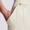 High-waisted silk trousers