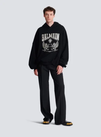 Hoodie with crystal embroidery