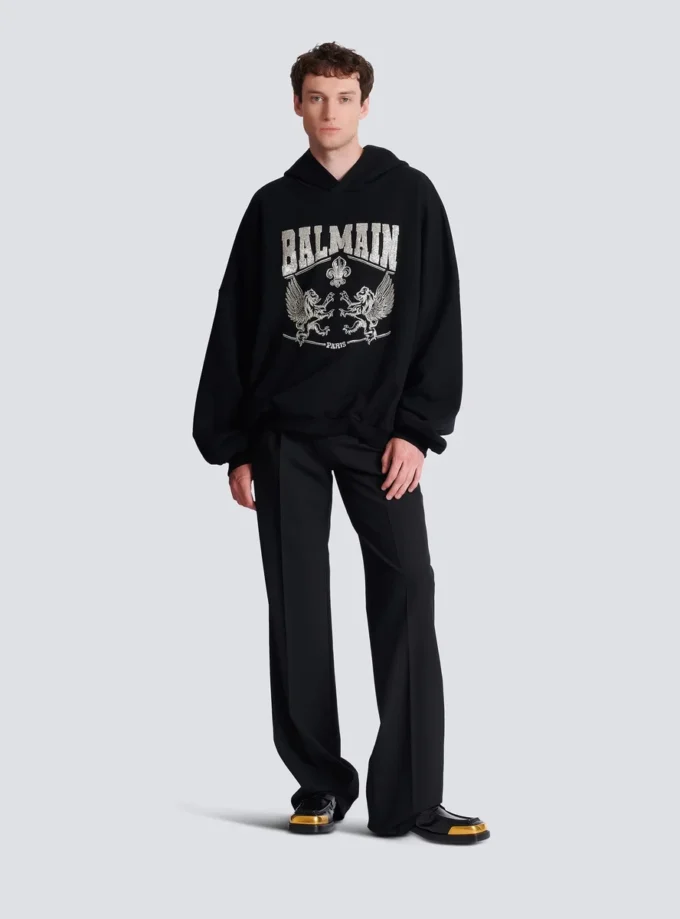 Hoodie with crystal embroidery