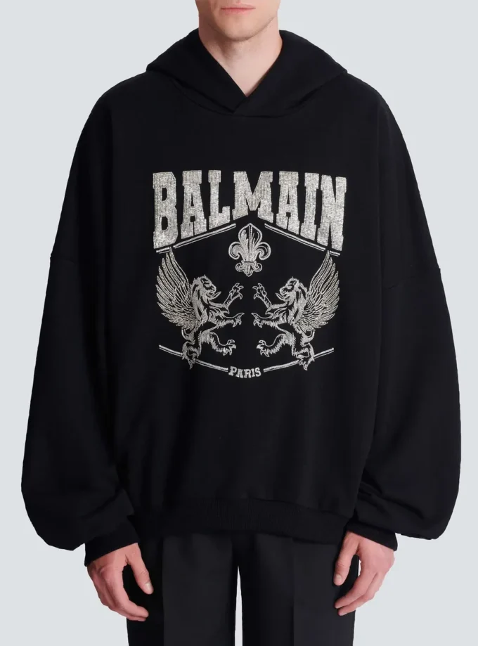 Hoodie with crystal embroidery