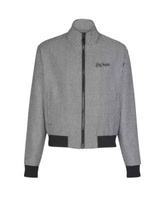 Houndstooth wool jacket