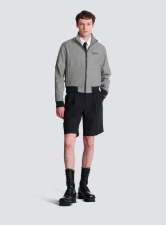 Houndstooth wool jacket
