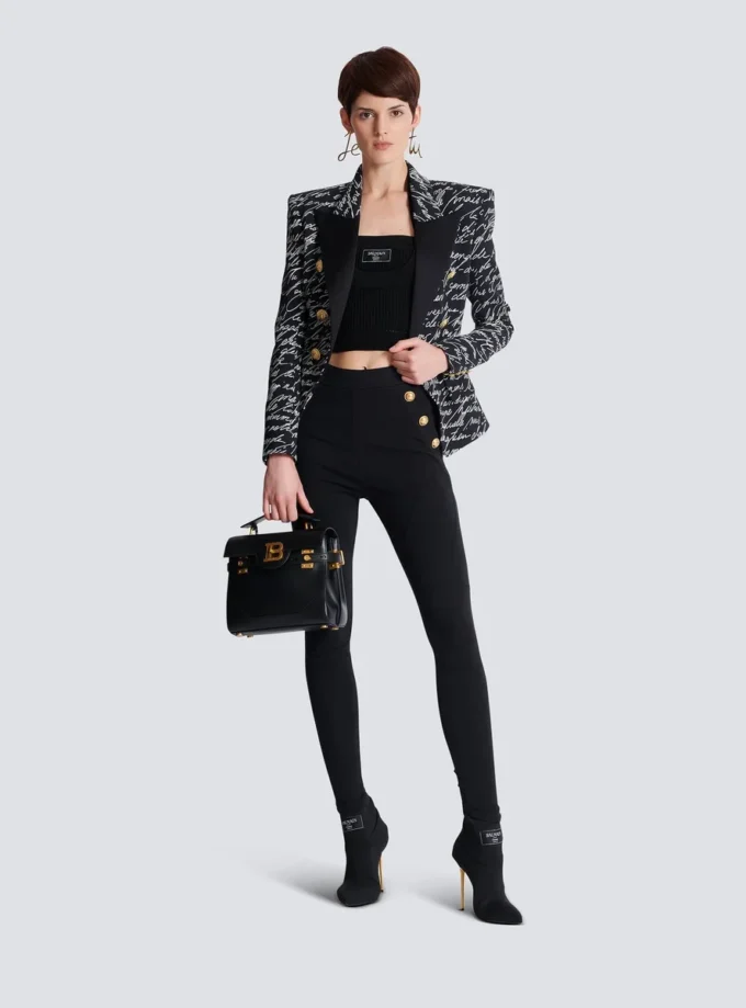 Jersey leggings with 6 buttons
