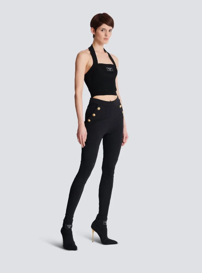 Jersey leggings with 6 buttons