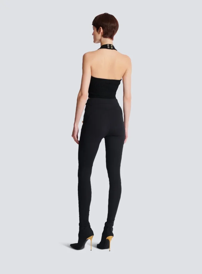 Jersey leggings with 6 buttons