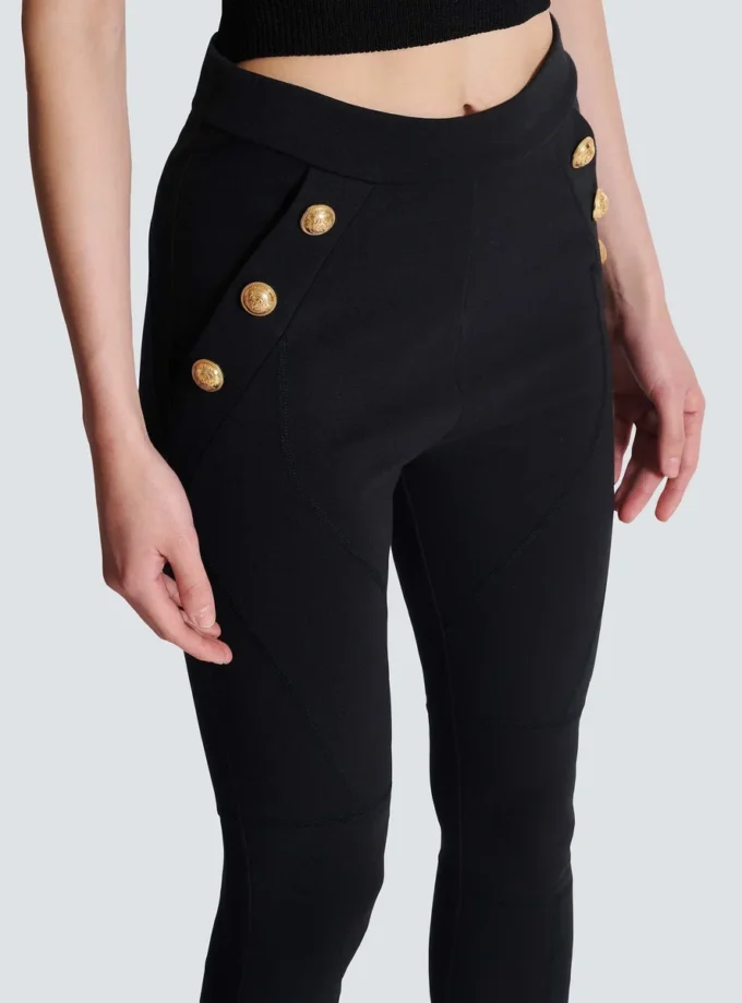 Jersey leggings with 6 buttons