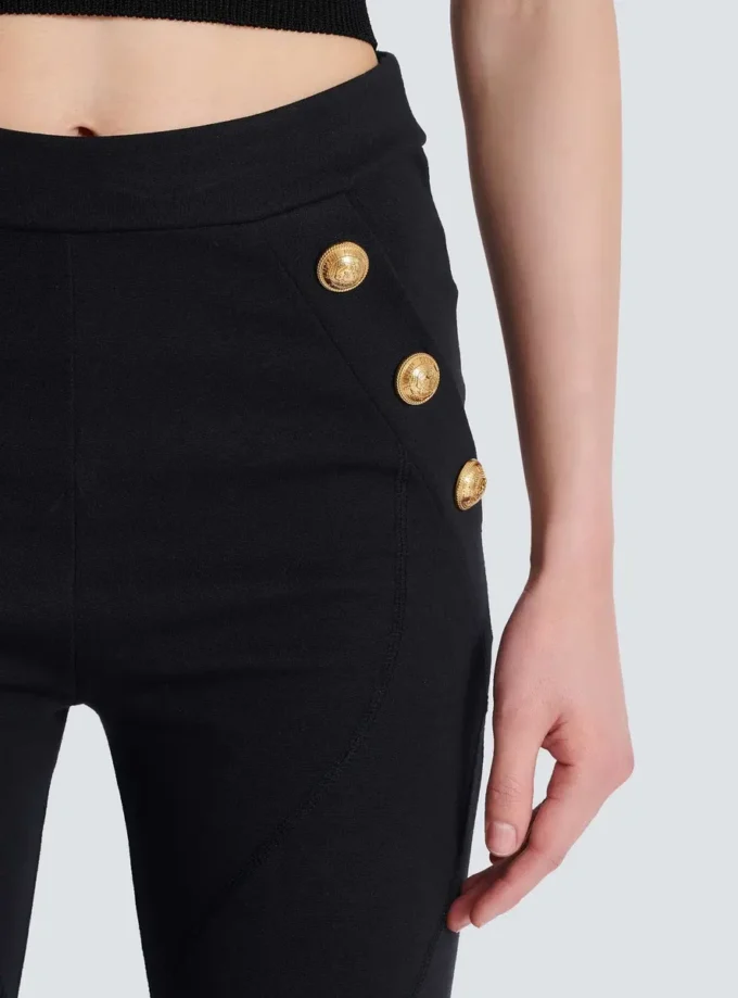 Jersey leggings with 6 buttons