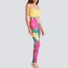 Jersey leggings with roses print