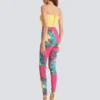 Jersey leggings with roses print