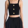 Knit bralette top with buttons Knit bralette top with buttons