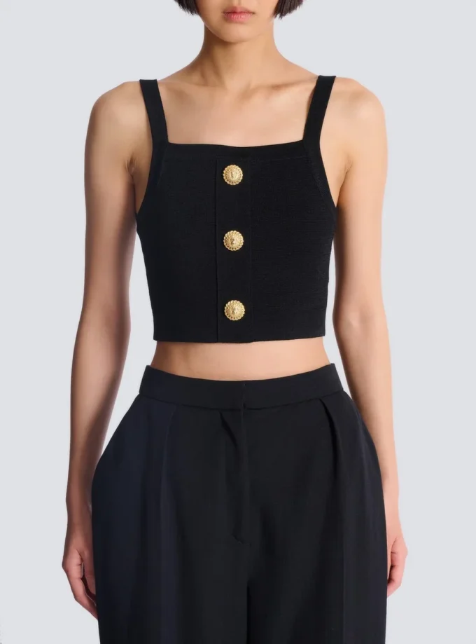 Knit bralette top with buttons Knit bralette top with buttons