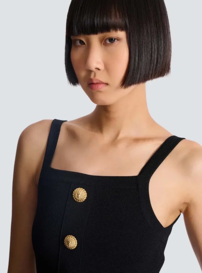 Knit bralette top with buttons Knit bralette top with buttons