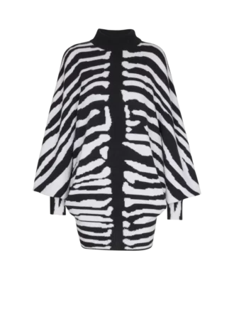 Knit dress with zebra intarsia