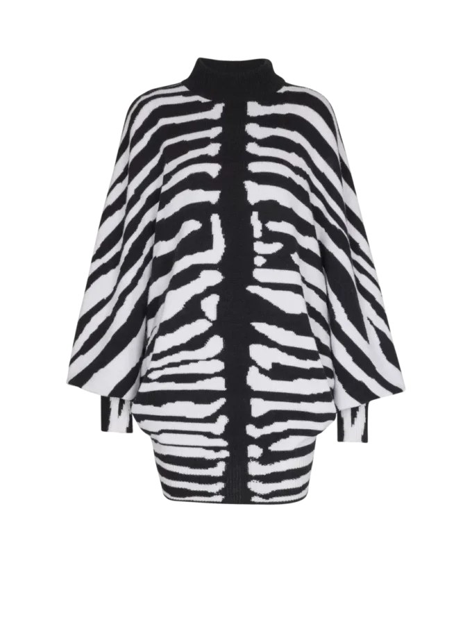 Knit dress with zebra intarsia