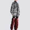 Knit dress with zebra intarsia