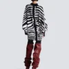Knit dress with zebra intarsia