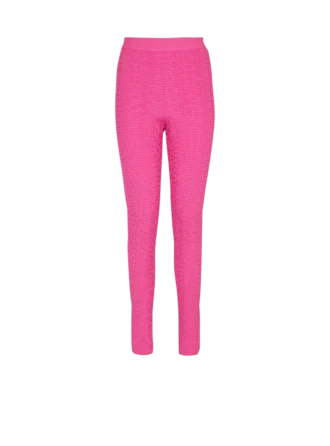 Knit leggings with monogram