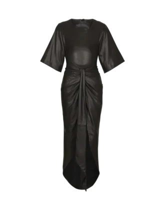Knotted lambskin leather maxi dress Knotted lambskin leather maxi dress