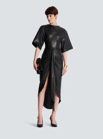 Knotted lambskin leather maxi dress Knotted lambskin leather maxi dress