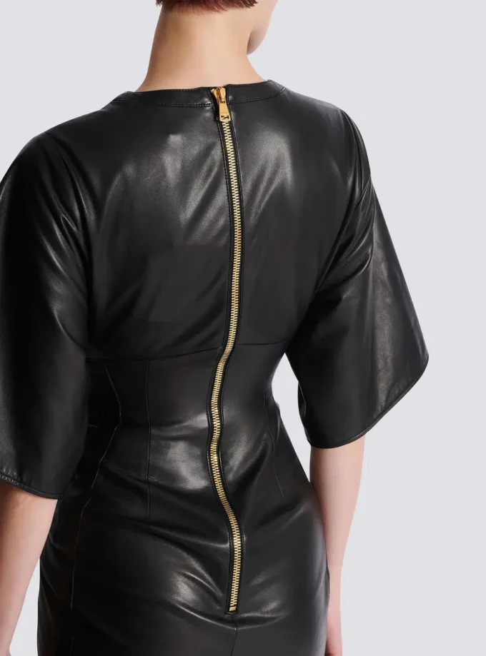 Knotted lambskin leather maxi dress Knotted lambskin leather maxi dress