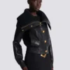 Lambskin and knit bomber jacket Lambskin and knit bomber jacket