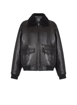 Lambskin aviator bomber jacket