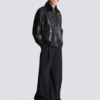 Lambskin aviator bomber jacket