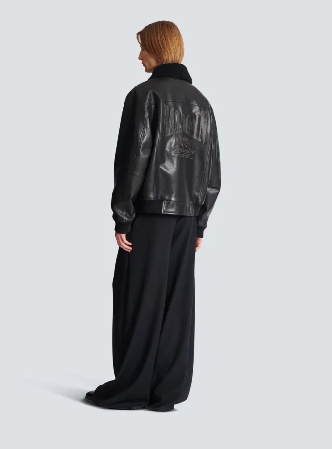 Lambskin aviator bomber jacket