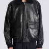 Lambskin aviator bomber jacket